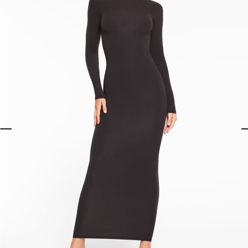 SKIMS Black One Shoulder Bodycon Dress BNWT Size XS ONYX